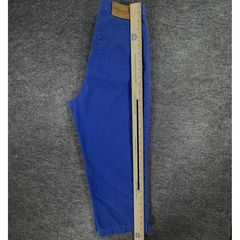 Lauren Jeans Co Women Capri Pants Sz 6 Royal Blue Flat Front Vintage 90's Y2K - Picture 8 of 13